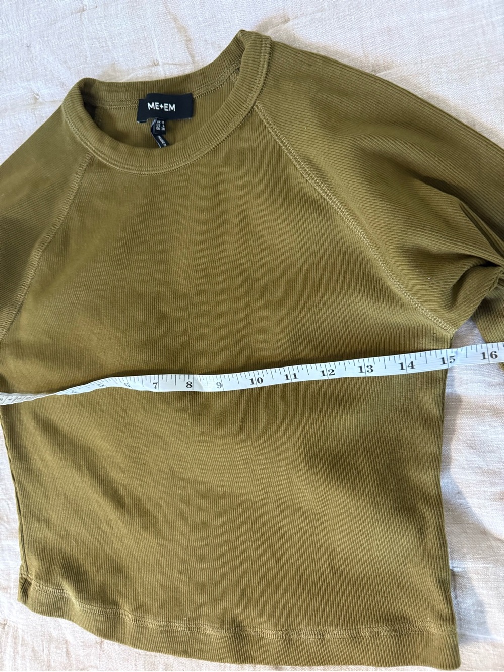 ME+EM Raglan Ribbed Crewneck Tee Size 6 - Picture 7 of 8